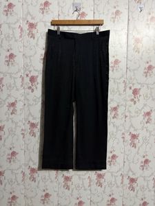 Black Cropped Wide-Leg Pants