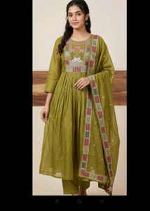 Olive Green Festive Suit