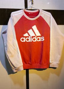 Adidas Red & Cream Colorblock Sweatshirt