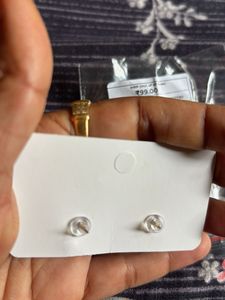 Sparkly Bow Pearl Earrings