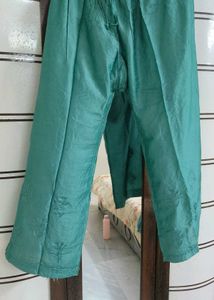 Chanderi Teal Chikankari Kurta Set