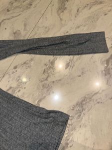 Grey Ribbed Long Sleeve Top