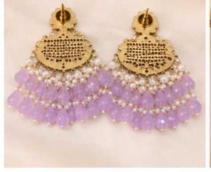 Beautiful Lavender Beaded Drop Earrings