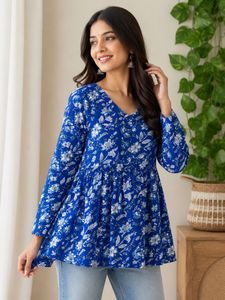 Beautiful Blue Floral Kurta