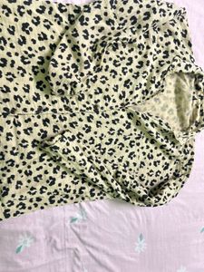 Leopard Print Button-Up Shirt