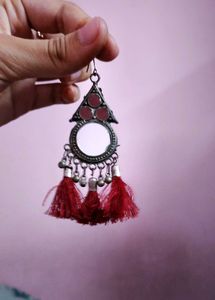 Boho Mirror Tassel Earrings