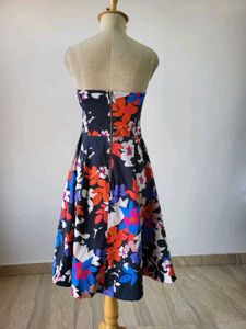 Strapless Floral High-Low Dress
