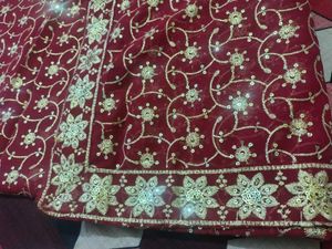 Maroon Embroidered Saree