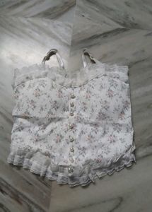 Floral Lace Trim Cami Top