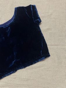 Navy Blue Velvet Blouse