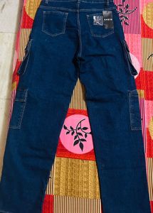 Women's Blue Cargo Jeans