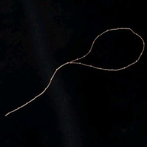 Gold Lariat Necklace with Beads