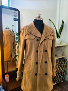 Stylish Brown Double-Breasted Trench Coat
