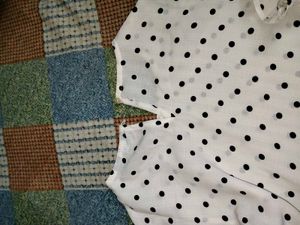 Chic Polka Dot Puff Sleeve Top