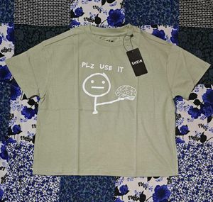 Shein Pastel Green Graphic T-Shirt