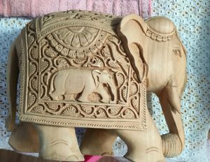 Hand Carved Wooden Elephant