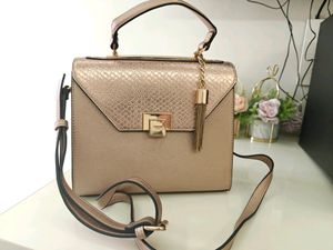 Dune London Metallic Nude Bag