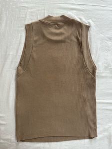 ZARA Sleeveless Mock Neck Ribbed Top