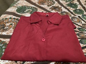 Burgundy Button-Down Shirt