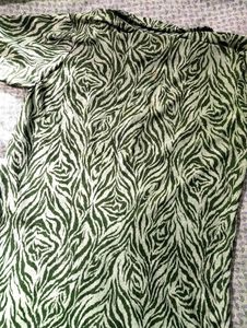 Zebra Print Short Sleeve Collared Shirt