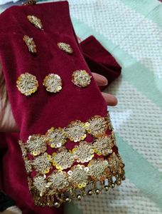 Maroon Velvet Blouse