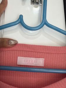 Ribbed  Salmon Top with "Have a Beautiful Day" Tag