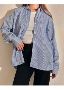 Blue Striped Button-Down Shirt