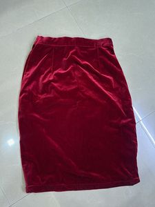 Velvet Pencil Skirt