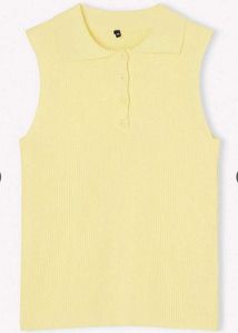 Polo Sleeveless Ribbed Top