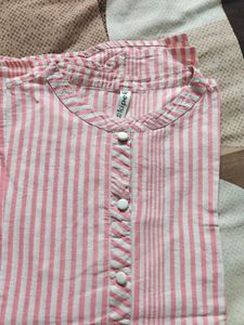 Smart Pink Stripes Kurti