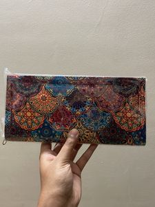 Satin Multicolour Wallet With Zip