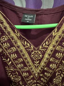 Elegant Maroon Kurta Set with Dupatta
