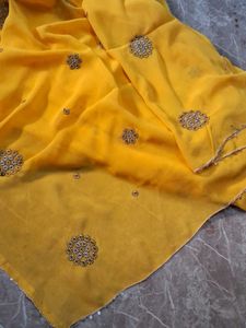 Yellow Embellished Saree