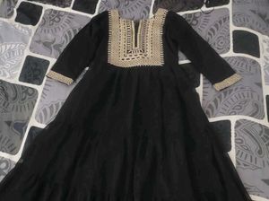 Designer Embroidered black gown