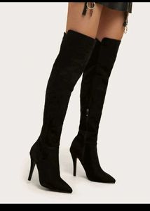 50% OFF Premium Black Thigh High Boots✨👠