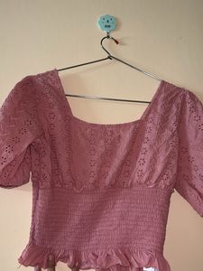 ONLY Chic Smocked Square Neck Puff Sleeve Top