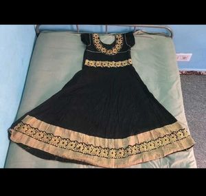 Elegant Black &amp; Gold Ethnic Gown