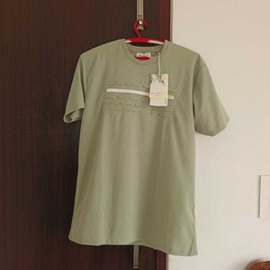 Olive Green T-Shirt with Unique Detail