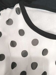 women's polka-dot print casual top