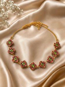 Handmade Elegant Floral Necklace with earring stud