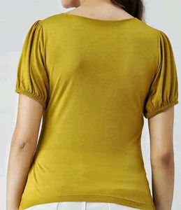 Mustard Yellow Puff Sleeve Top