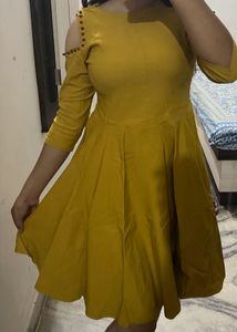 Stylish Yellow Cold Shoulder Kurta