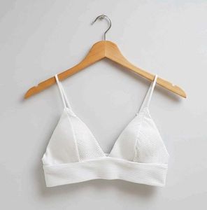 White Ribbed Bralette Top