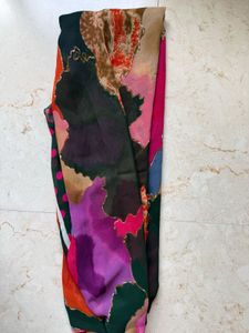 Unused Abstract Print Georgette Saree