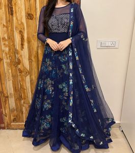 Stunning Blue Floral Ethnic Gown