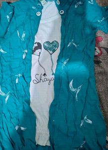 Teal Printed Kurta Set