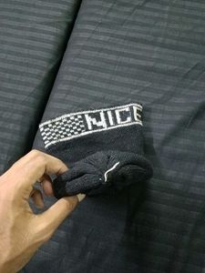 Black Knit Beanie with Pattern