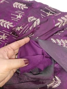 Embroidered Purple Suit Set