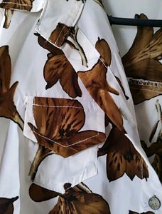 Beautiful White 🤍 And Brown 🤎 Top
