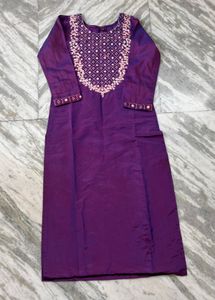 Elegant Purple Embroidered Kurta Set